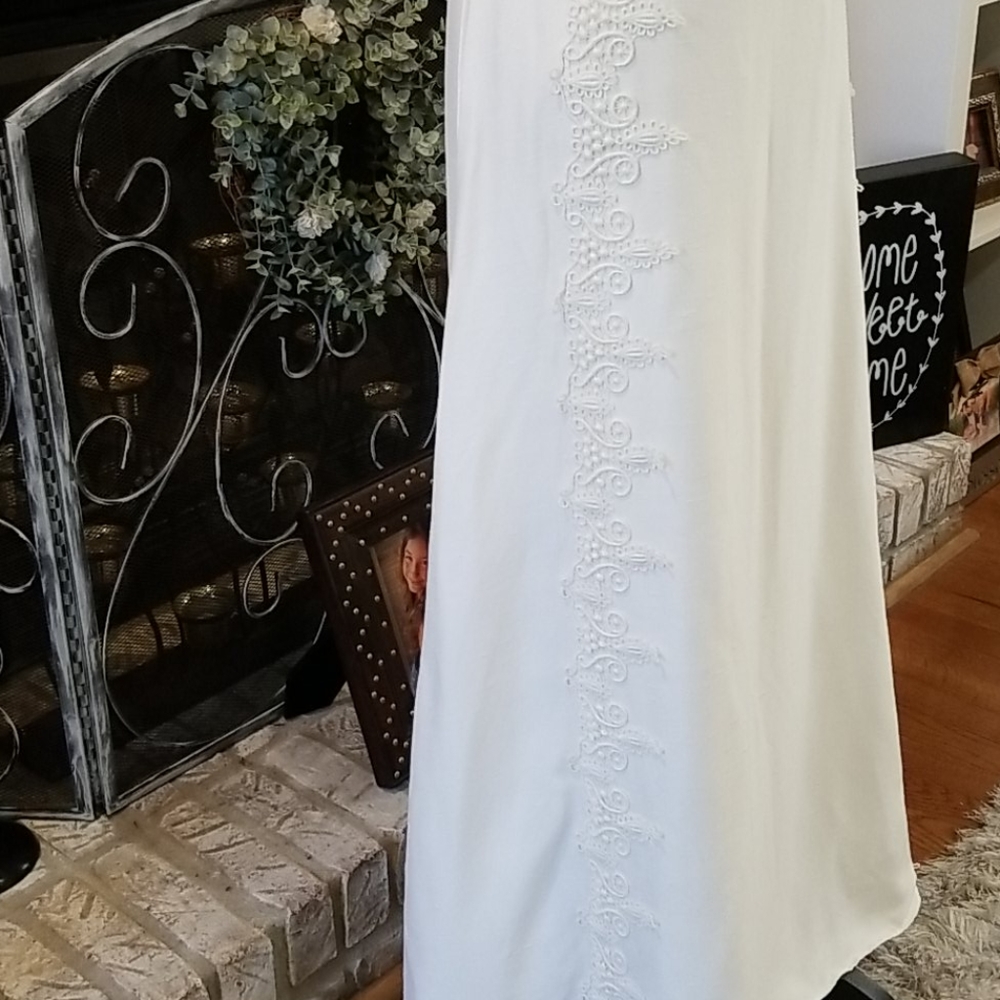 Vintage Shantung Wedding Dress w/ Bustle, size S - Picture 10 of 16